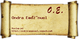 Ondra Emánuel névjegykártya